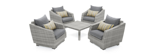 RST Brand - Cannes™ 5 Piece Club & Table Chat Set | OP-PECLB5T-CNS