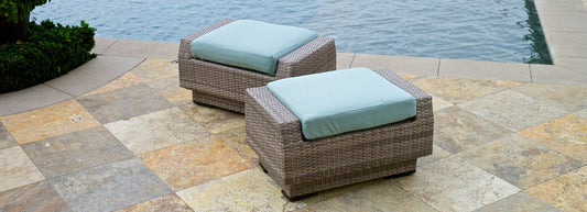 RST Brands - Cannes™ Set of 2 Sunbrella® Outdoor Club Ottomans | OP-PECLBOTTO-CNS
