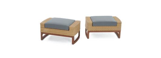 RST Brands - Mili™ Set of 2 Sunbrella® Outdoor Club Ottomans | OP-PECLBOTTO2-MIL