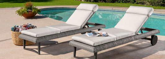 RST Brands - Vistano™ Set of 2 Sunbrella® Outdoor Chaise Lounge - Gray | OP-PELS2-VST