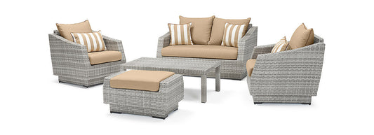 RST Brand - Cannes™ 5 Piece Sunbrella® Outdoor Love & Club Seating Set | OP-PEOSS5-CNS