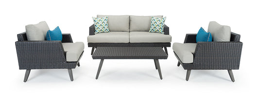 RST Brands - Portofino® Casual 4 Piece Sunbrella® Outdoor Love Seat Group | OP-PESCSG4-PORV