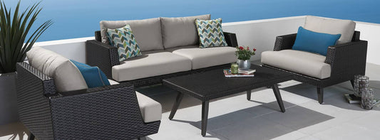 RST Brands - Portofino® Casual 4 Piece Sunbrella® Outdoor Love Seat Group | OP-PESCSG4-PORV