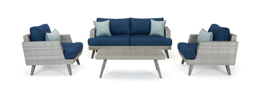 RST Brands - Portofino® Casual 4pc Loveseat Group - Laguna Blue | OP-PESCSG4-PORV-LGB