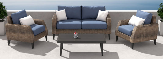 RST Brands - Portofino® Affinity 4 Piece Sunbrella® Outdoor Loveseat Group | OP-PESCSG4-PORVIII