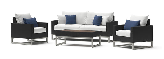 RST Brands - Milo™ Espresso 4 Piece Sunbrella® Outdoor Seating Set | OP-PESS4-MILO-E