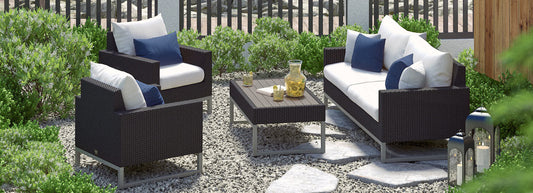 RST Brands - Milo™ Espresso 4 Piece Sunbrella® Outdoor Seating Set | OP-PESS4-MILO-E