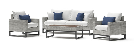 RST Brands - Milo™ Gray 4 Piece Sunbrella® Outdoor Seating Set | OP-PESS4-MILO-G