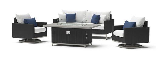 RST Brands - Milo™ Espresso 4 Piece Sunbrella® Outdoor Motion Fire Set | OP-PESS4MFT-MILO-E