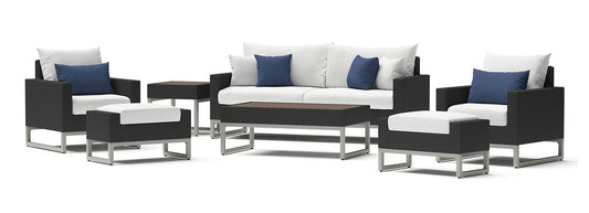 RST Brands - Milo™ Espresso 7 Piece Sunbrella® Outdoor Deep Seating Set | OP-PESS7-MILO-E