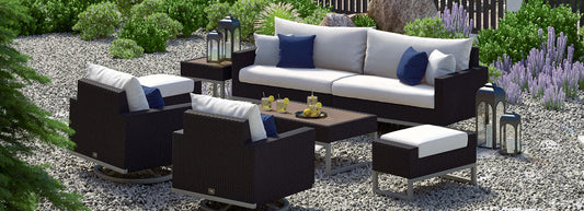 RST Brands - Milo™ Espresso 8 Piece Motion Seating Set | OP-PESS8M-MILO-E