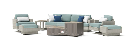 RST Brands - Portofino® Comfort 8 Piece Sunbrella® Outdoor Motion Fire Seating