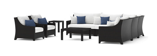 RST Brands - Deco™ 9 Piece Sunbrella® Outdoor Sectional & Club Set | OP-PESS9