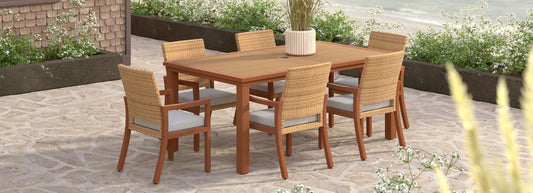 RST Brands - Mili™ 7 Piece Sunbrella® Outdoor Dining Set | OP-PETS7-MILI