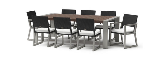 RST Brands - Milo™ Espresso 9 Piece Sunbrella® Outdoor Dining Set | OP-PETS9-MILO-E