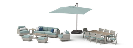 RST Brands - Portofino Comfort 18 Piece Sunbrella Outdoor Motion Wood Estate Set | OP-PSEST18M-PORIII