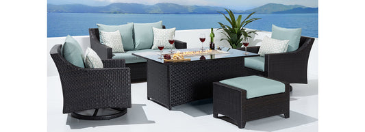 RST Brands - Deluxe Furniture Covers - Cannes™ 5 Piece Loveseat Fire Group Set