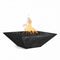 The Outdoor Plus - 24" Square Maya Fire Bowl - Wood Grain GFRC Concrete - NG, LP - OPT-24SWGFO