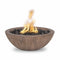 The Outdoor Plus - 27" Round Sedona Fire Bowl - Wood Grain GFRC Concrete - NG, LP - OPT-27RWGFO