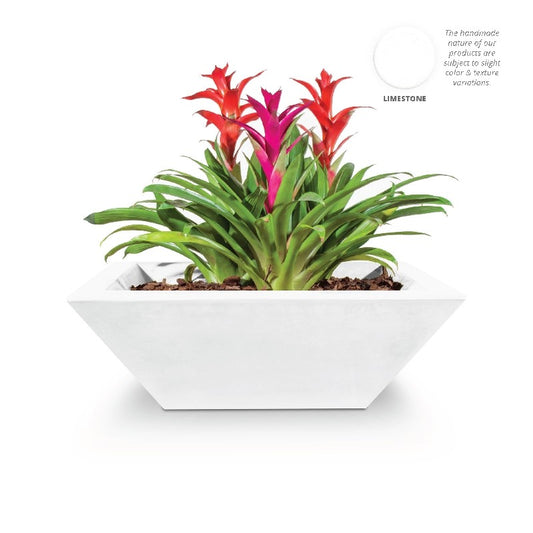 The Outdoor Plus - 30" Square Maya Planter Bowl - GFRC Concrete - OPT-30SP
