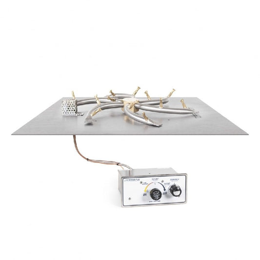 The Outdoor Plus - 18"x18" Square Flat Pan and 8" SS Triple 'S' Bullet Burner - NG, LP - OPT-BFP18SSS