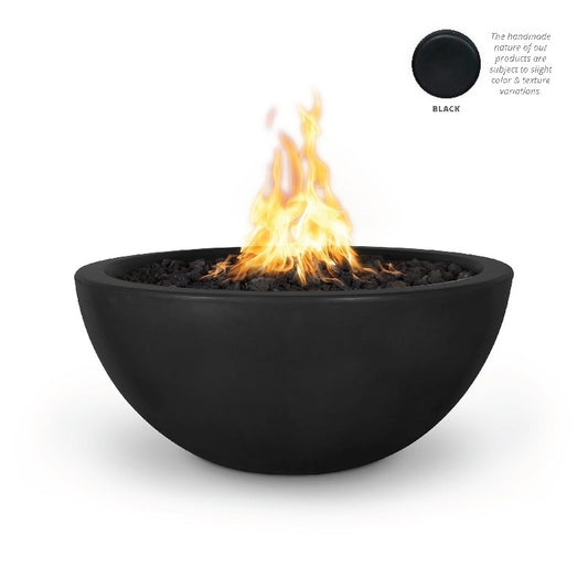 The Outdoor Plus - 38" Round Luna Fire Bowl - GFRC Concrete - Ash - NG, LP - OPT-LUNFO38