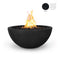 The Outdoor Plus - 38" Round Luna Fire Bowl - GFRC Concrete - Ash - NG, LP - OPT-LUNFO38