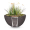The Outdoor Plus - 38" Round Luna Planter & Water Bowl - GFRC Concrete - OPT-LUNPW38
