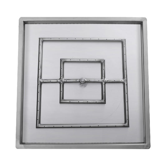The Outdoor Plus - 30" x 30" Square Drop-in Pan & 24" Square Stainless Steel Burner - NG, LP - OPT-PBS30E110