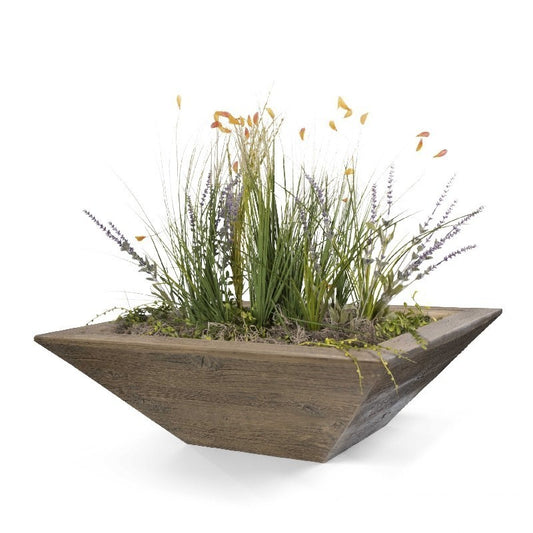 The Outdoor Plus - 24" Maya Wood Grain Planter Bowl - OPT-24SWGPO