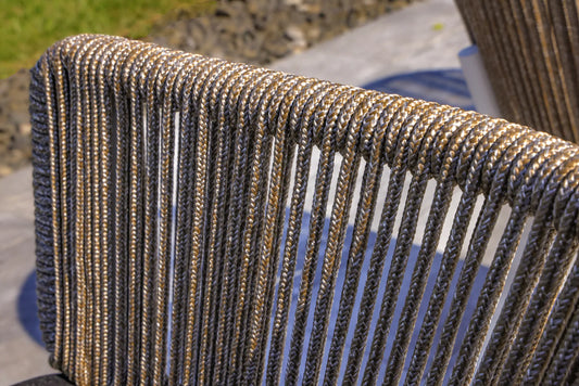 OUTSY - Melina Outdoor Wood, Aluminum and Rope Dining Chair, Milk and Coffee Legs (Set Of 2) - 0AMEL-WDC-GR