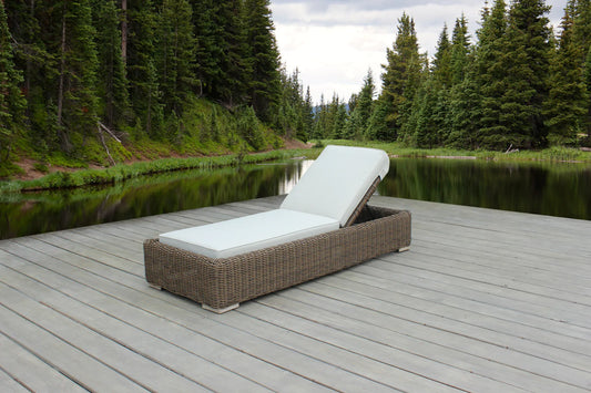 OUTSY - Milo 79 X 31.5 Inch Outdoor Wicker Aluminum Frame Sun Lounger in Brown - 0AMI-SL-BR