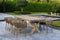 OUTSY - Santino + Melina 7-Piece Outdoor Dining Set - Wood Dining Table and 6 Rope Backing Chairs with Milk and Coffee Legs - 0ASAN-MEL-DIN-SET-GR
