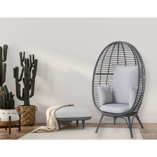 Mod Furniture - Poppy 32 Inch Stationary Egg Chair - Gray | POPPYEGG-GRY