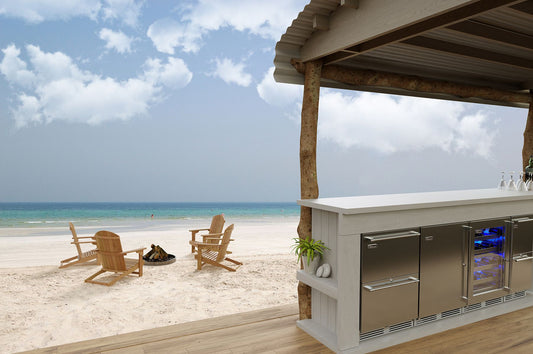 Perlick - 24" Signature Series Marine Grade Dual-Zone Freezer/Refrigerator Drawers, stainless steel - HP24ZM-4-5