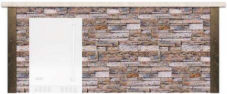 RTA Outdoor Living - 8 ft. Refrigerator Bar Island (Appliance Sold Separately) in Stacked Stone Finish and Brown Terra Color Palette - RTAC-B8-FL-SB