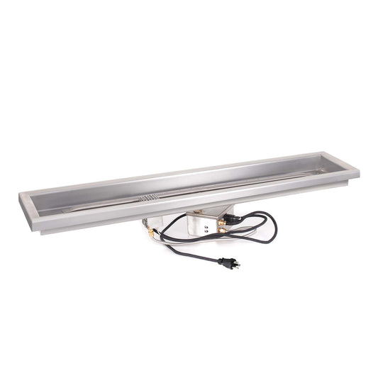 The Outdoor Plus - 48" Raised Lip Rectangular Drop In Pan & Linear SS Burner - OPT-RLRCT488