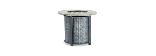 RST Brands - Sego Lily™ Logan Steel Outdoor Round Fire Table - Gray | SL-FT-2-GRY