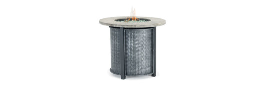RST Brands - Sego Lily™ Logan Steel Outdoor Round Fire Table - Gray | SL-FT-2-GRY