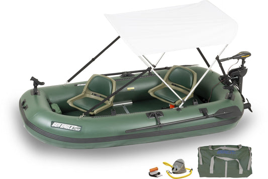Sea Eagle - 4 Person 10'1" Green Stealth Stalker 10 | Minn Kota Motor Canopy Package