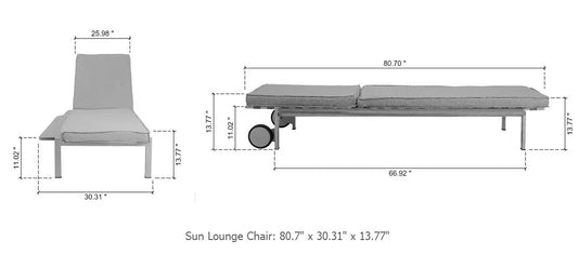 OUTSY - Sunrise Collection Extra Deep Seating Sun Lounger - Set of 2 - 0ASU-SSSL-GR