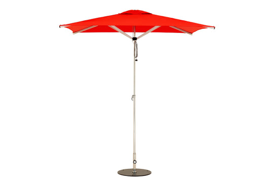 Woodline - 6.6’ Swift Round Pulley Lift Umbrella, Stainless Steel, Non-Telescopic/Telescopic - SW25R