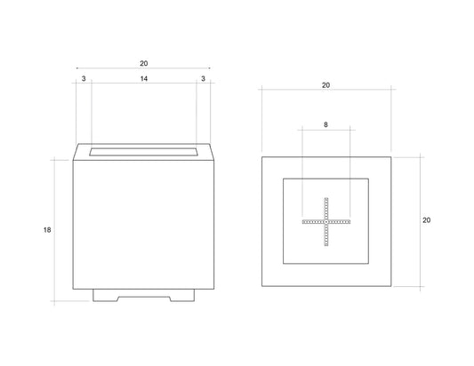 Prism Hardscapes - 20 Scatola Square 65,000 BTU NG/LP Fire Pit Bowl