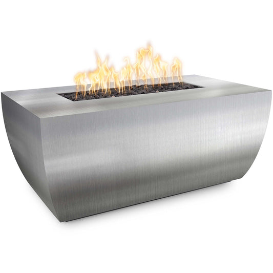 The Outdoor Plus - 72" X 28" Linear Avalon Stainless Steel Fire Pit - 24" Tall - NG, LP - OPT-AVLSS7224