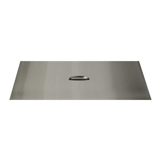 The Outdoor Plus - 12" x 62" Stainless Steel Rectangular Fire Pit Lid Cover - OPT-RC1262