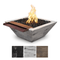 The Outdoor Plus - 24" Square Maya Fire & Water Bowl - Wood Grain GFRC Concrete - NG, LP - OPT-24SWGFWWS