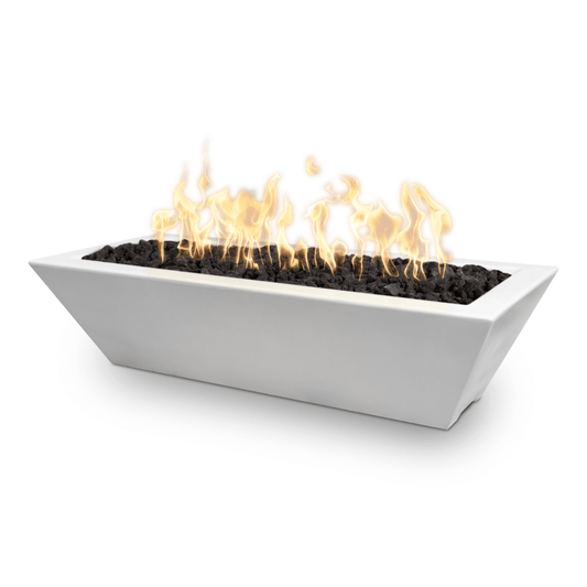 The Outdoor Plus - 48" Rectangular Linear Maya Fire Bowl - GFRC Concrete - NG, LP - OPT-4820MFO