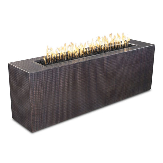 The Outdoor Plus - 72" x 16" x 16" Carmen Corten Steel Fire Pit - NG, LP - OPT-CRMCS7216