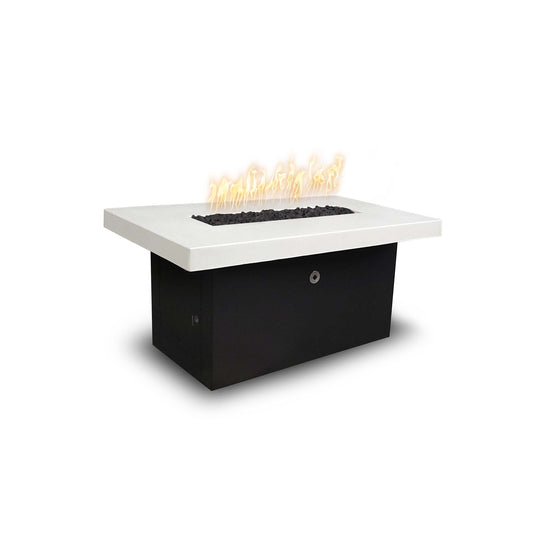 The Outdoor Plus - 72" Rectangular Alberta Fire Table - GFRC Concrete - Match Lit - OPT-ALBPC72-BWC