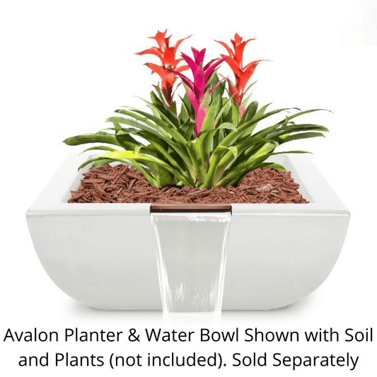 The Outdoor Plus - 24" Avalon GFRC Planter & Water Bowl - OPT-AVLPW24